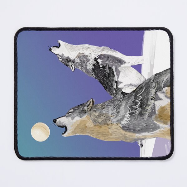 Item preview, Pair of Wolves howling to the moon designed and sold by belettelepink.
