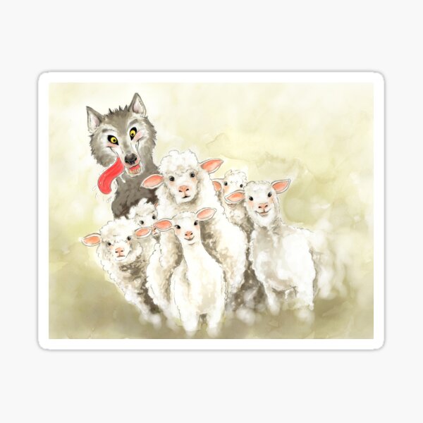 The wolf and the sheep - Make the sheep Sticker