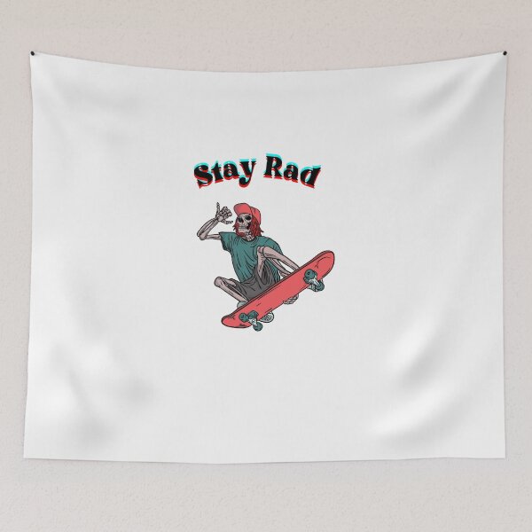 Item preview, 'Stay Rad' Skateboarding Skeleton designed and sold by VibesStudioUS.
