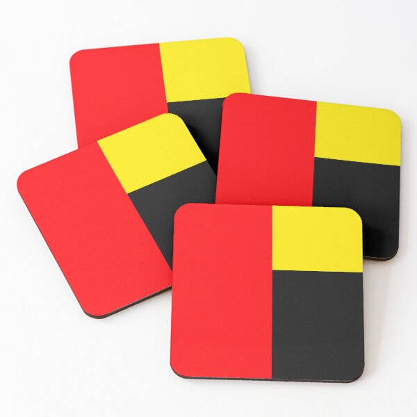 Item preview, red yellow and black abstract minimalist geometrical modern art design designed and sold by pauloneill-art.