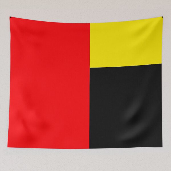 Item preview, red yellow and black abstract minimalist geometrical modern art design designed and sold by pauloneill-art.