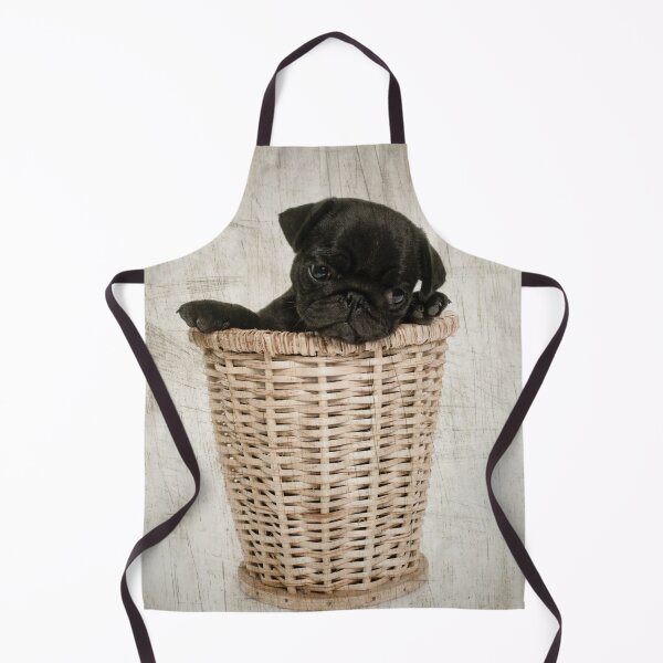 Item preview, Cute Pug in Basket designed and sold by HappyLifeCreate.