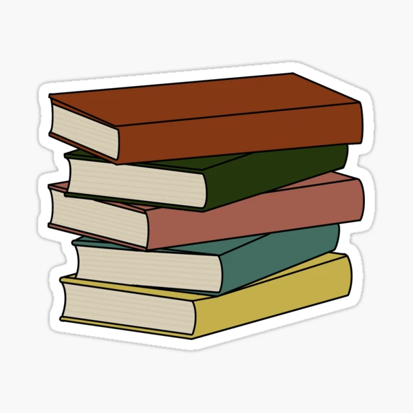 Books Sticker for Sale by deepfuze