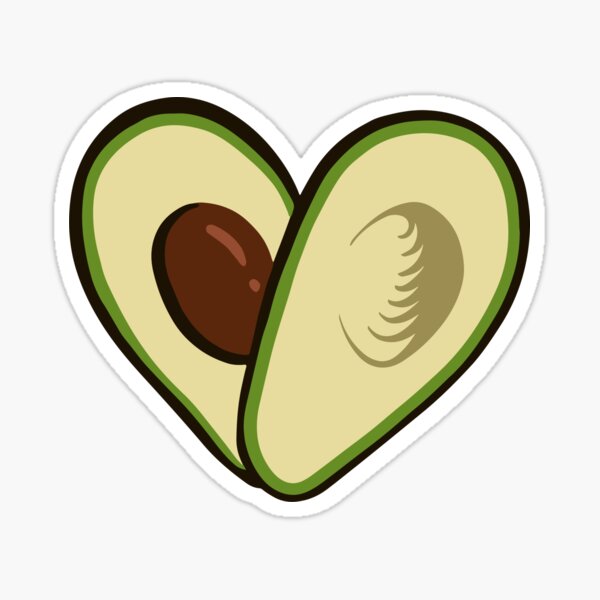 Avocado Heart Sticker