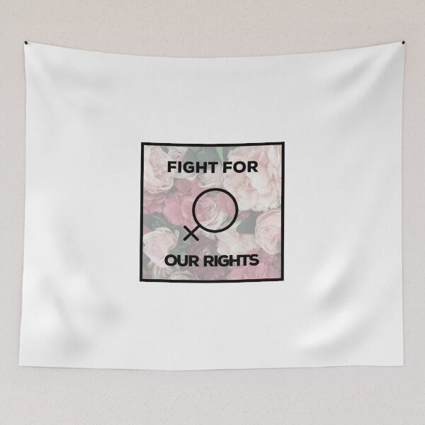 Item preview, 'Fight for Our Rights' Floral Women's Rights Design (Black Text) designed and sold by VibesStudioUS.