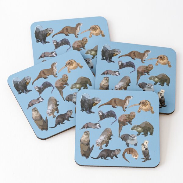 Item preview, O is for Otter,Otter Artwork – Playful Aquatic Mammal Illustration and Wildlife Design designed and sold by PrettylittlepastelUk.