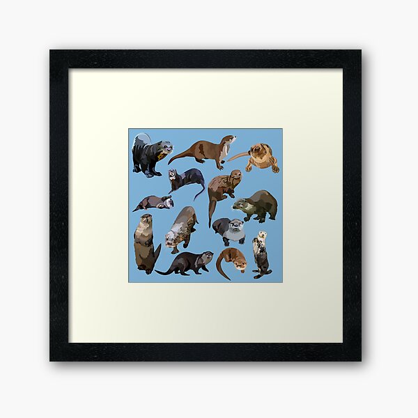 Item preview, O is for Otter,Otter Artwork – Playful Aquatic Mammal Illustration and Wildlife Design designed and sold by PrettylittlepastelUk.
