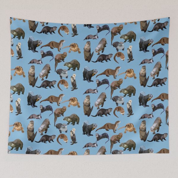 Item preview, O is for Otter,Otter Artwork – Playful Aquatic Mammal Illustration and Wildlife Design designed and sold by PrettylittlepastelUk.