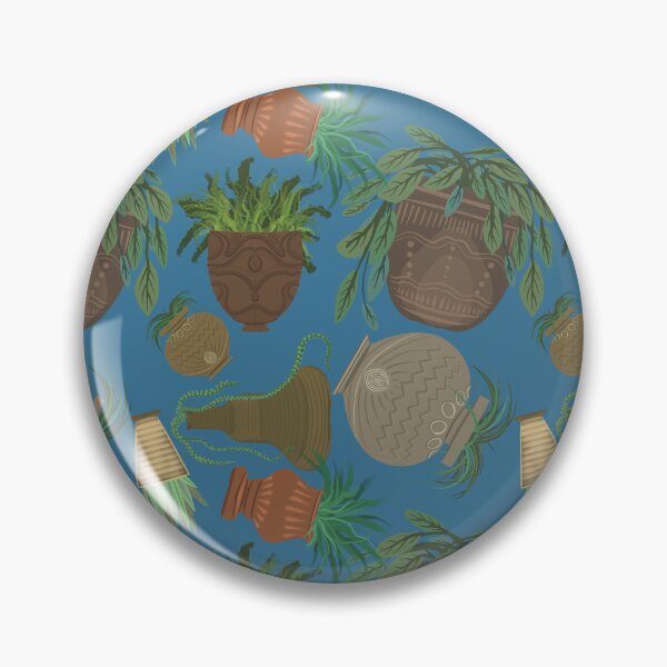 Item preview, Potted plants on blue designed and sold by Aisling Tierney.