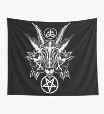 Baphoment and Satanic Symbols - Art By Kev G Wall Tapestry