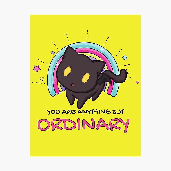 Item preview, Inspirational Anime Cat | You are Anything but Ordinary | Inspirational Anime Text designed and sold by BBMarioni.