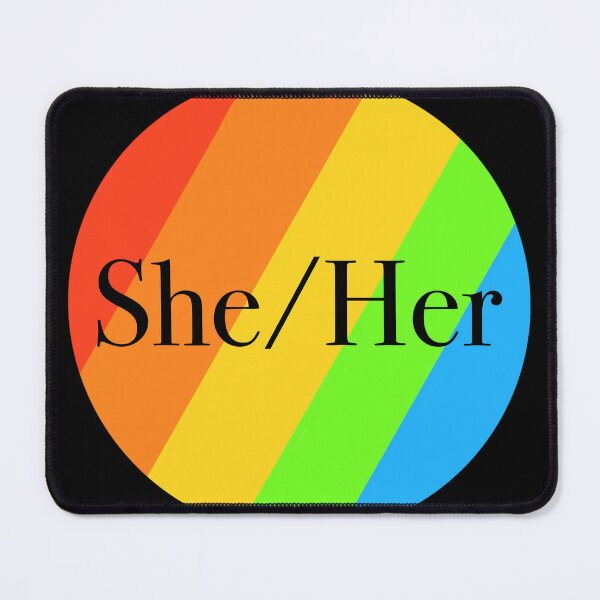 Item preview, She/Her Pronoun Badge designed and sold by LittleWormTrading.