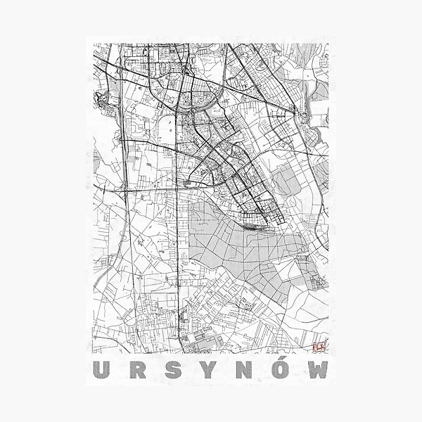Item preview, Ursynów Warszawa Map Line designed and sold by HubertRoguski.