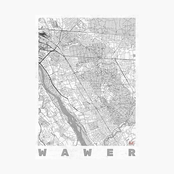 Item preview, Wawer Warszawa Map Line designed and sold by HubertRoguski.