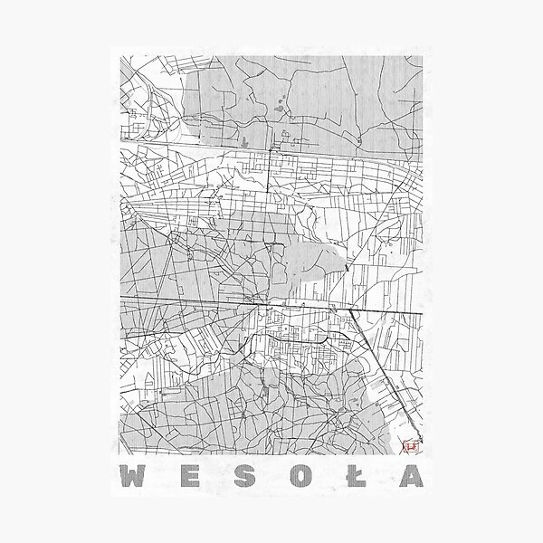 Item preview, Wesoła Warszawa Map Line designed and sold by HubertRoguski.