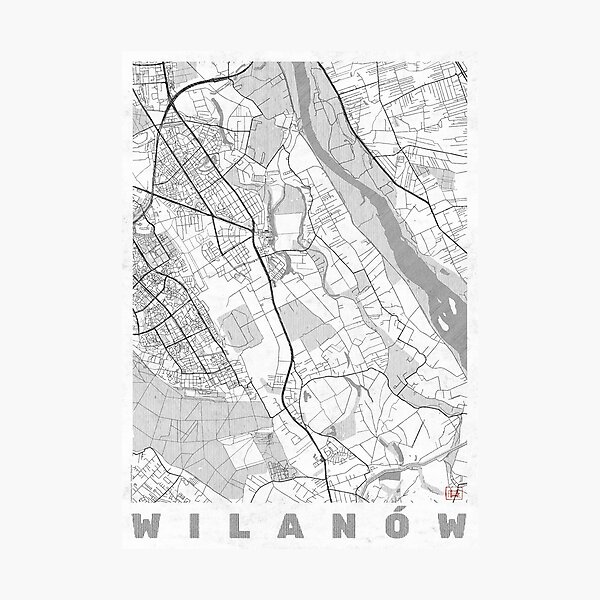 Item preview, Wilanów Warszawa Map Line designed and sold by HubertRoguski.
