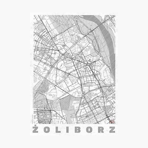 Item preview, Żoliborz Warszawa Map Line designed and sold by HubertRoguski.
