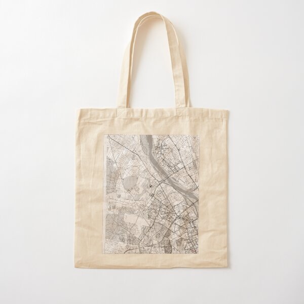 Bielany Warszawa Map Line Cotton Tote Bag