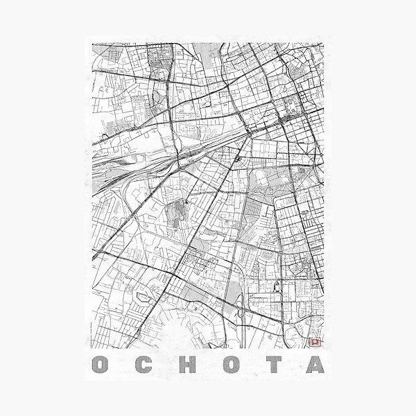 Item preview, Ochota Warszawa Map Line designed and sold by HubertRoguski.