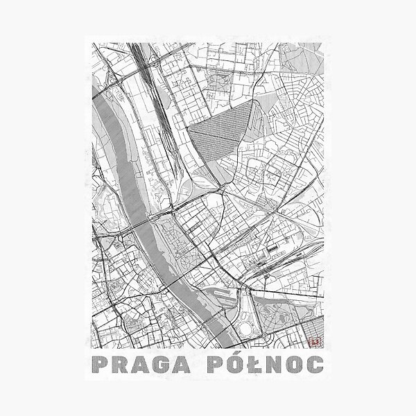 Item preview, Praga Północ Warszawa Map Line designed and sold by HubertRoguski.