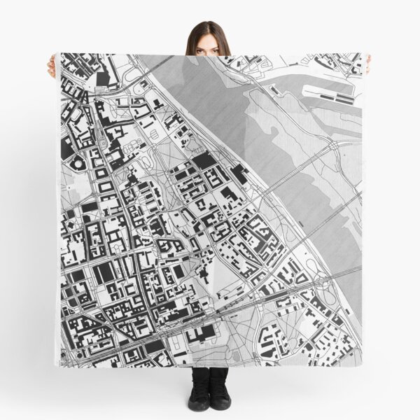 Powiśle Warszawa Map Line Scarf