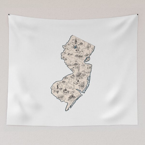 Item preview, New Jersey Vintage Picture Map designed and sold by surgedesigns.