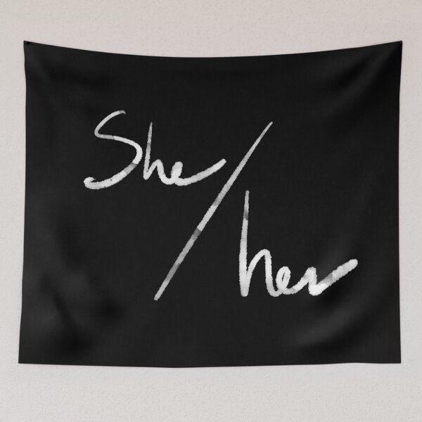 Item preview, She/her (white) designed and sold by Alex Tal.
