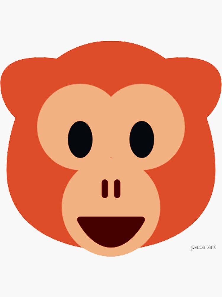 "happy orange monkey with black eyes" Sticker for Sale by pacaart