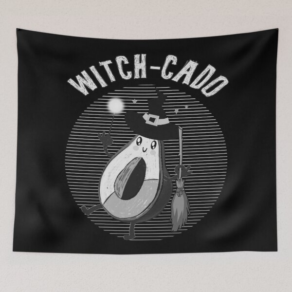 Item preview, Black and white cute witch avocado  designed and sold by SidTastic .