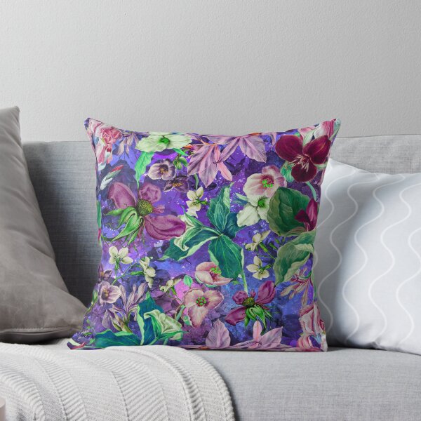 Item preview, Exotic dreamy floral heaven, botanical illustration, flowers pattern, blue purple floral designed and sold by ZeinabTaha.