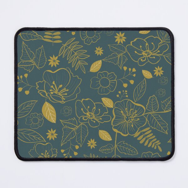 Item preview, California Wild Rose Mustard and Teal Design designed and sold by WalkSimplyArt.