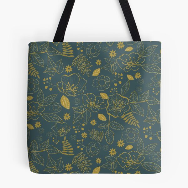 Item preview, California Wild Rose Mustard and Teal Design designed and sold by WalkSimplyArt.