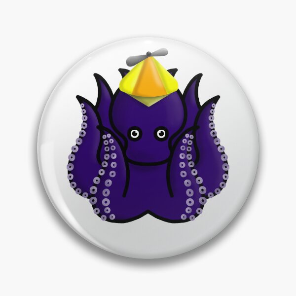 Item preview, purple octopus with propeller hat designed and sold by octo-PS.