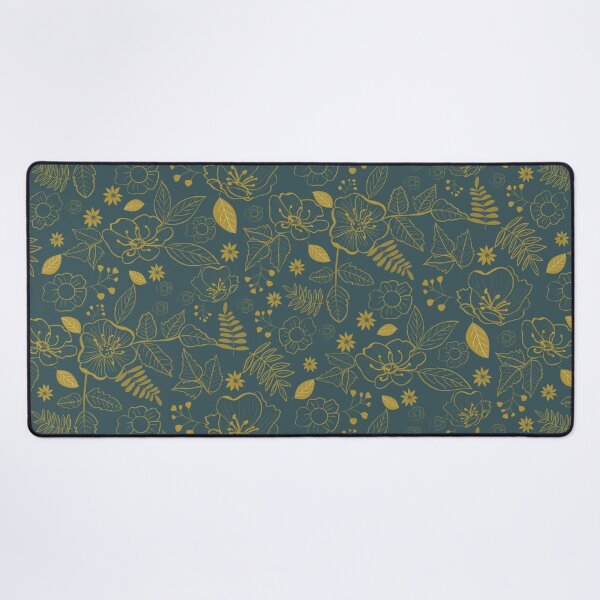 Item preview, California Wild Rose Mustard and Teal Design designed and sold by WalkSimplyArt.