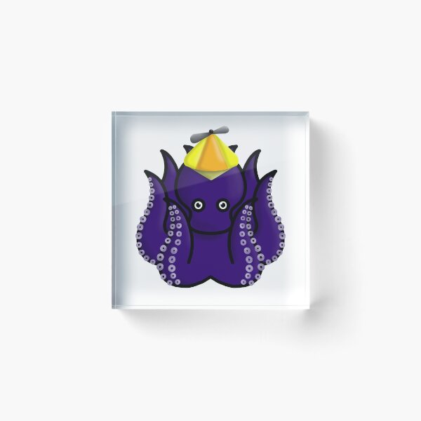 Item preview, purple octopus with propeller hat designed and sold by octo-PS.