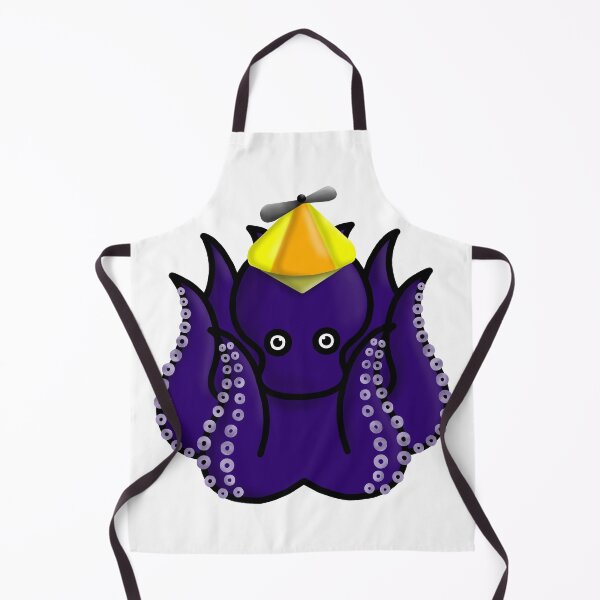 Item preview, purple octopus with propeller hat designed and sold by octo-PS.