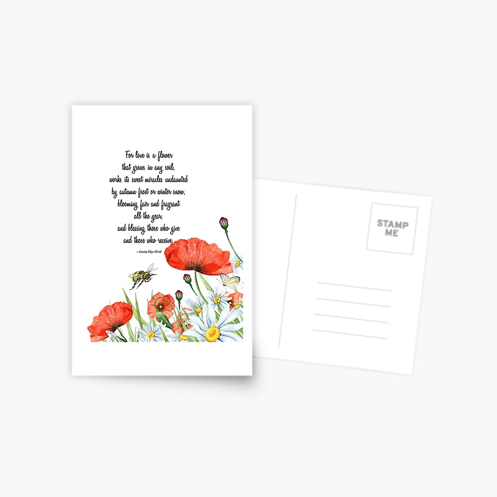 Carte De Vœux L Amour Est Une Citation De Fleurs Par Designsbyangela Redbubble
