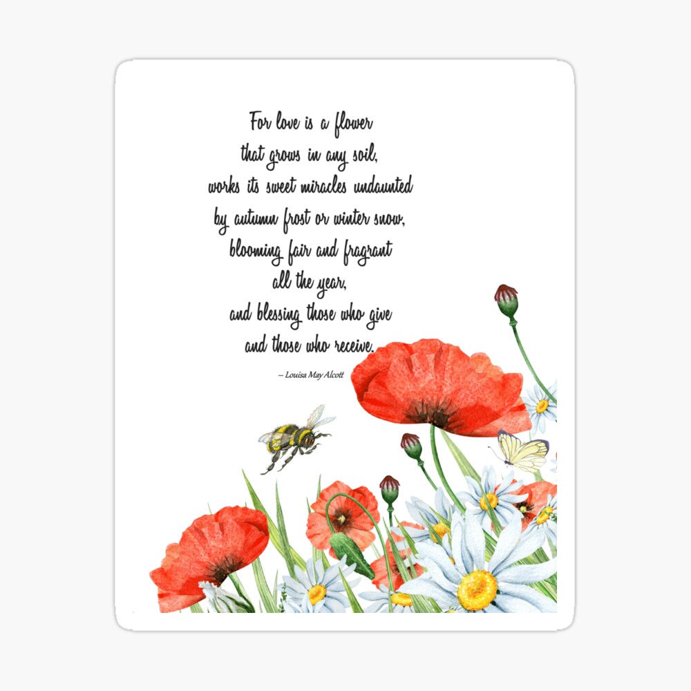 Poster L Amour Est Une Citation De Fleurs Par Designsbyangela Redbubble