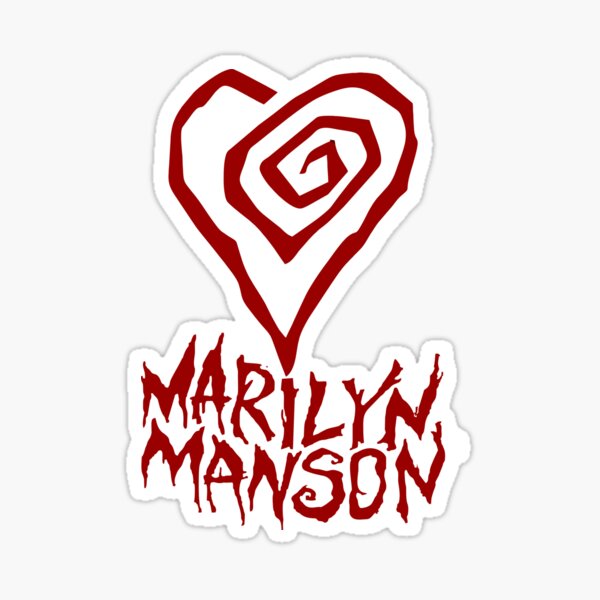 6 INCH MARILYN MANSON  VINYL DECAL WHITE EAT ME HEART 