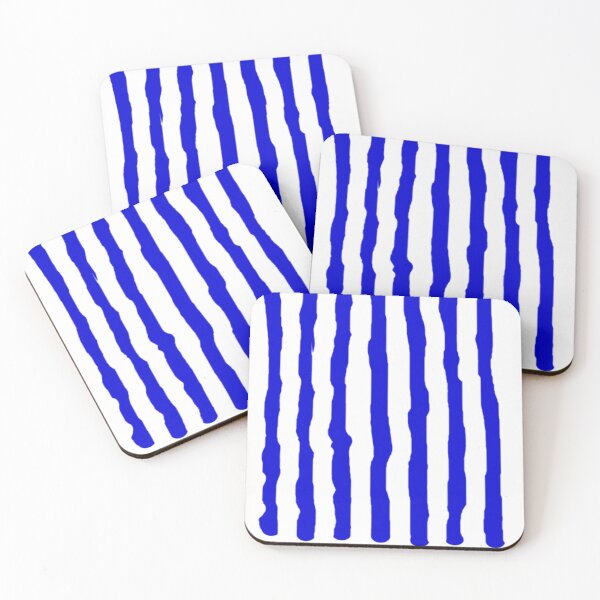 Item preview, Blue and White Vertical Stripes Wonky yes designed and sold by DianeBP.