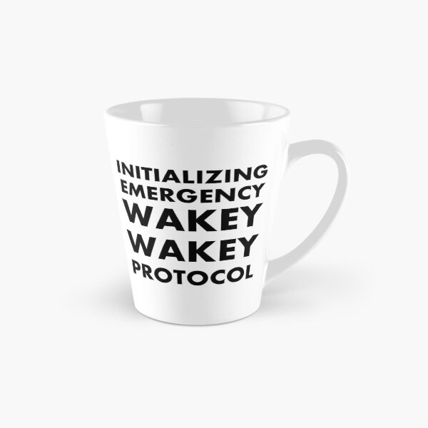Aperçu de l'œuvre Initialisation du protocole Wakey Wakey d'urgence Mug créée et vendue par Nerdherfer.