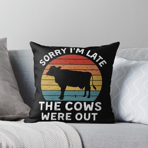 Item preview, Retro Vintage Cow Lover Farm Animal Gift - Sorry I'm Late The Cows Were Out designed and sold by Mindcaptain.