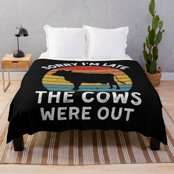 Item preview, Retro Vintage Cow Lover Farm Animal Gift - Sorry I'm Late The Cows Were Out designed and sold by Mindcaptain.