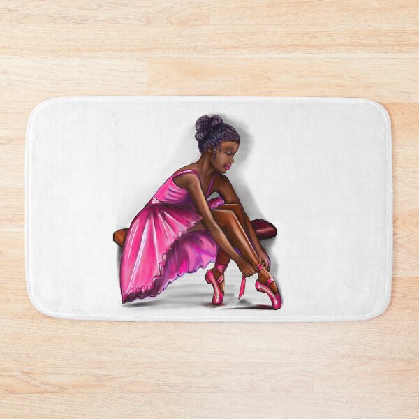 Item preview, ballerina getting ready to dance, lacing her ballet shoes - brown skin ballerina. Top 10 Best ballerina gifts. Top 10 gifts for black women  designed and sold by Artonmytee.