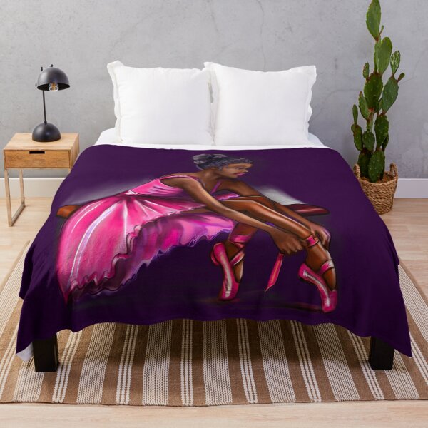 Item preview, ballerina getting ready to dance, lacing her ballet shoes - brown skin ballerina. Top 10 Best ballerina gifts. Top 10 gifts for black women  designed and sold by Artonmytee.