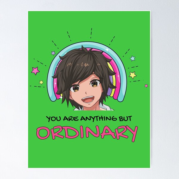 Item preview,  Anime Boy Rainbow | You are Anything but Ordinary | Inspirational Anime Text designed and sold by BBMarioni.