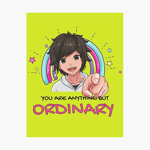 Item preview, Anime Boy Smiling | You are Anything but Ordinary | Inspirational Anime Text designed and sold by BBMarioni.