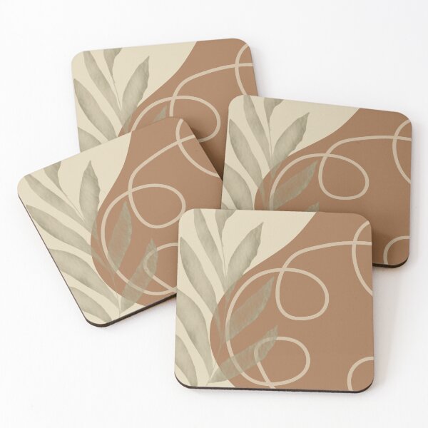 Item preview,  Minimal Modern  Abstract Shapes  Leaves Warm Tones  Design designed and sold by zedonee.