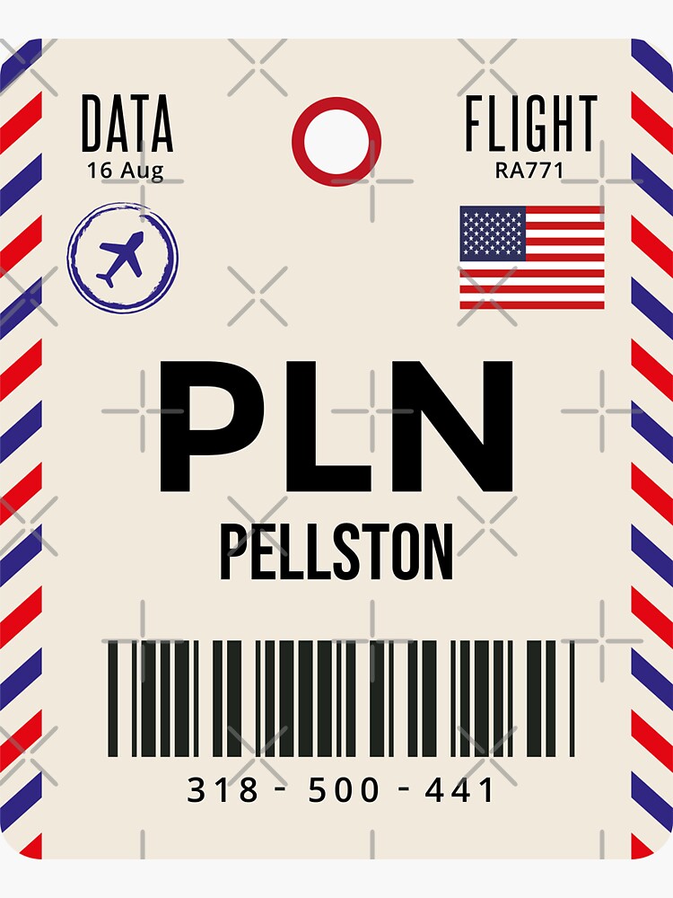 "Pellston Airport Code Travel Tag, PLN, Pellston Luggage Tag Gift For