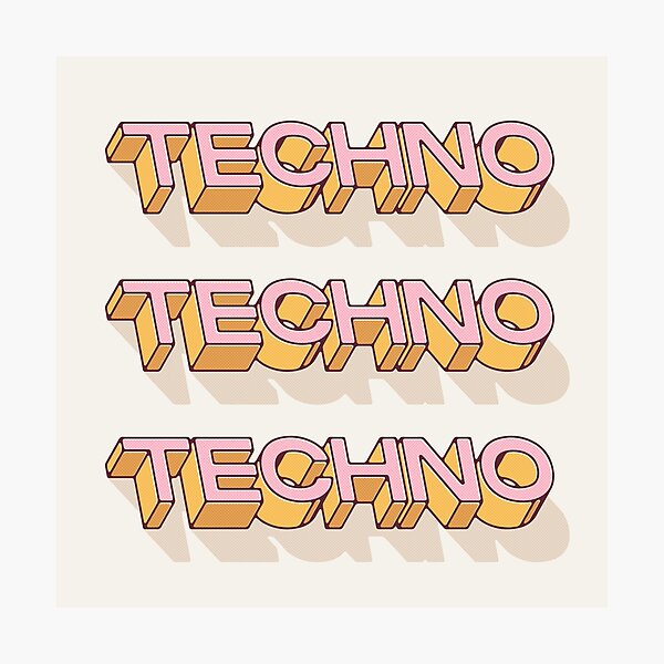 Item preview, Techno - Typography - Pink designed and sold by souloff.